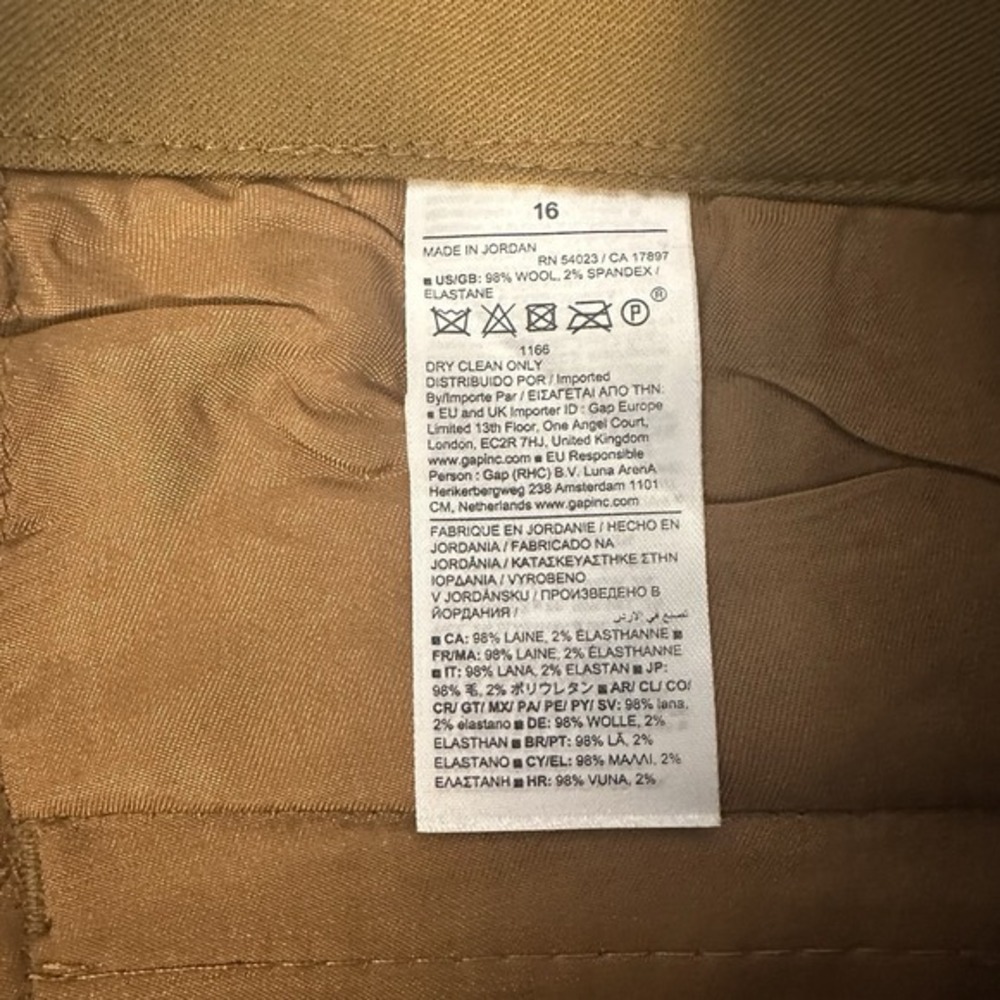 NWT Banana Republic Wool Straight 16 Pants Brown Tailored Career Minimalist - Picture 7 of 10